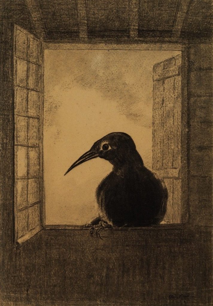 Tableau "Le Corbeau" de Odilon Redon